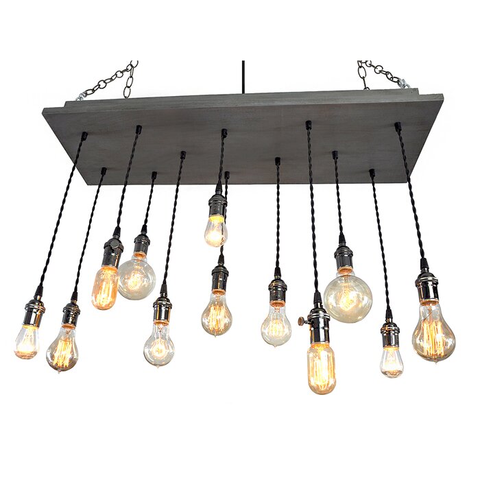 Industrial Lightworks 12 Light Kitchen Island Linear Pendant Wayfair   12   Light Kitchen Island Linear Pendant 